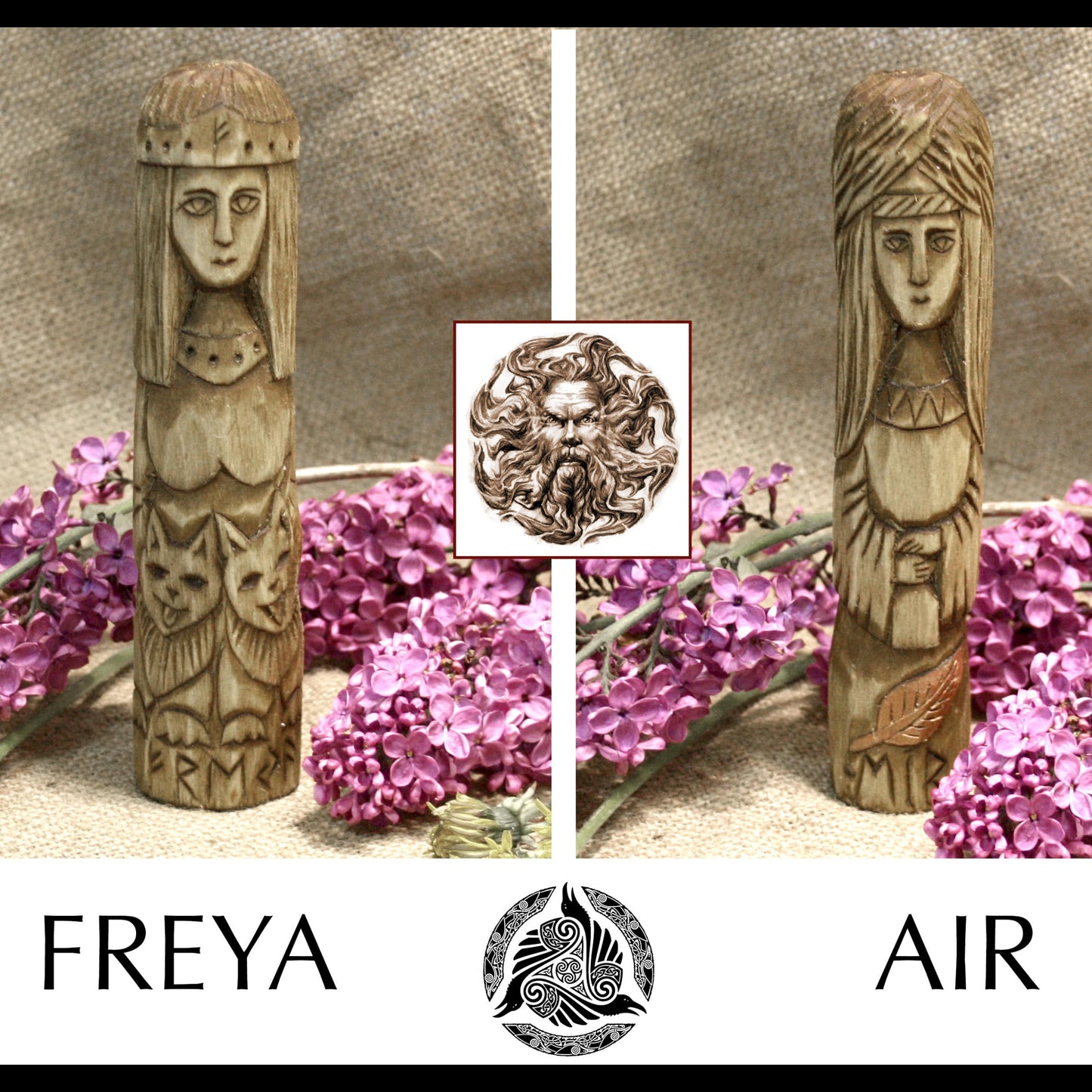 Freya figurine and Eir figurine