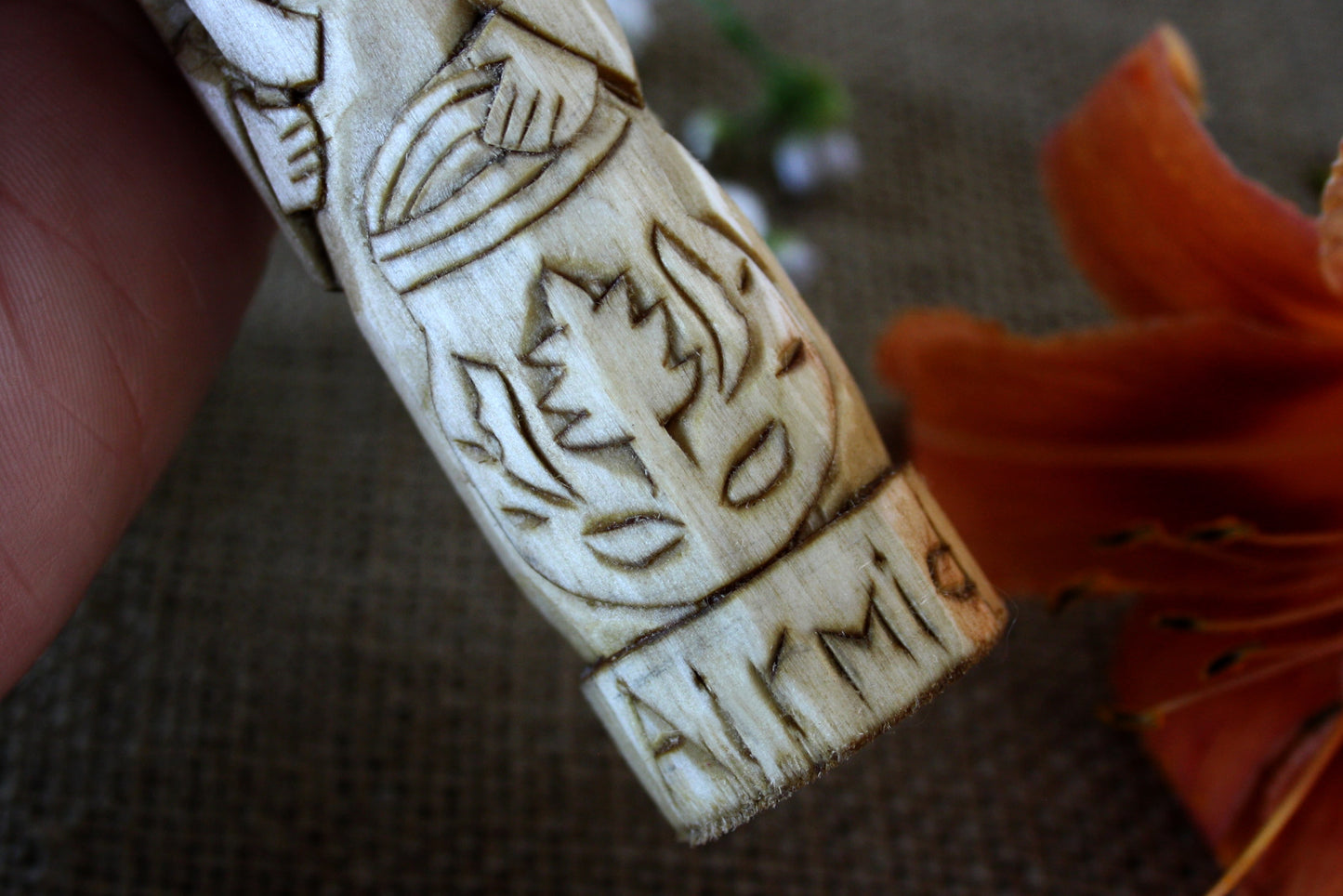 Wooden figurine of Celtic Goddess AIRMID.