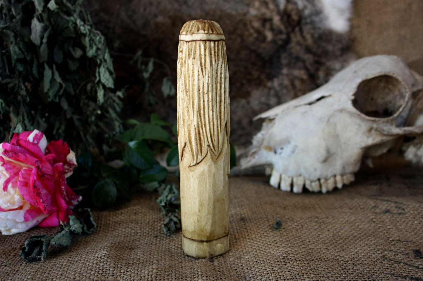 Wooden figurine of Celtic God ARAWN.