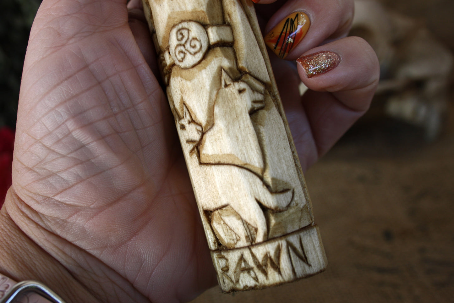 Wooden figurine of Celtic God ARAWN.