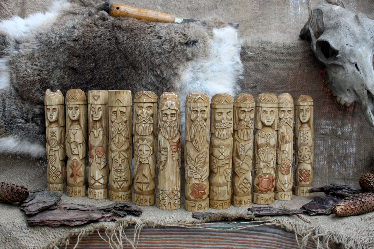 Hand carved figurine of the Slavic goddess Zhiva