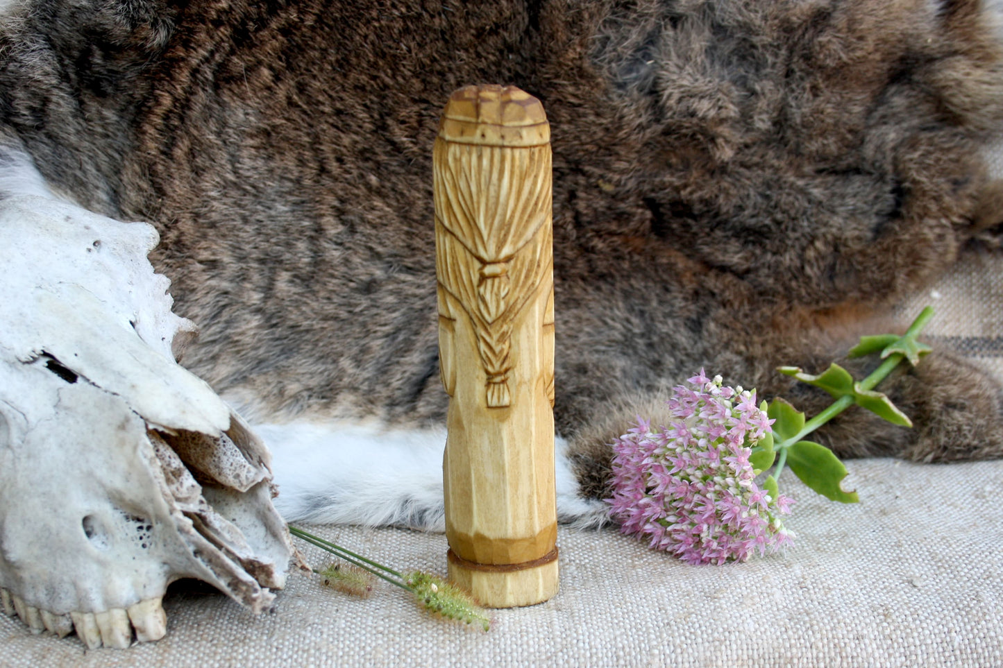 Wooden figurine of Norse God HERMODR