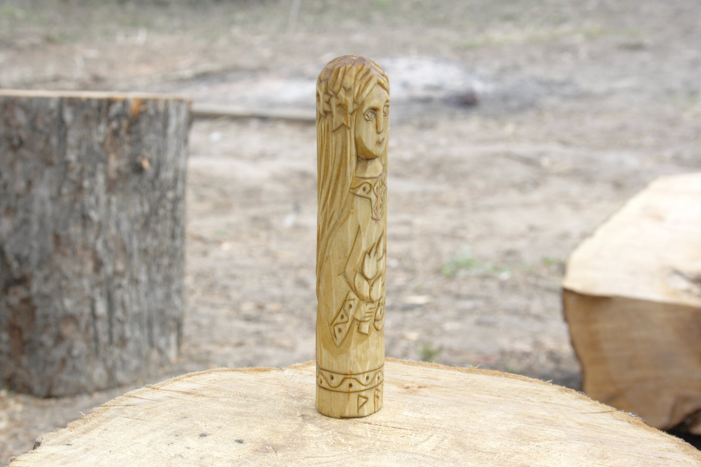 Wooden figurine of Norse Goddess VAR