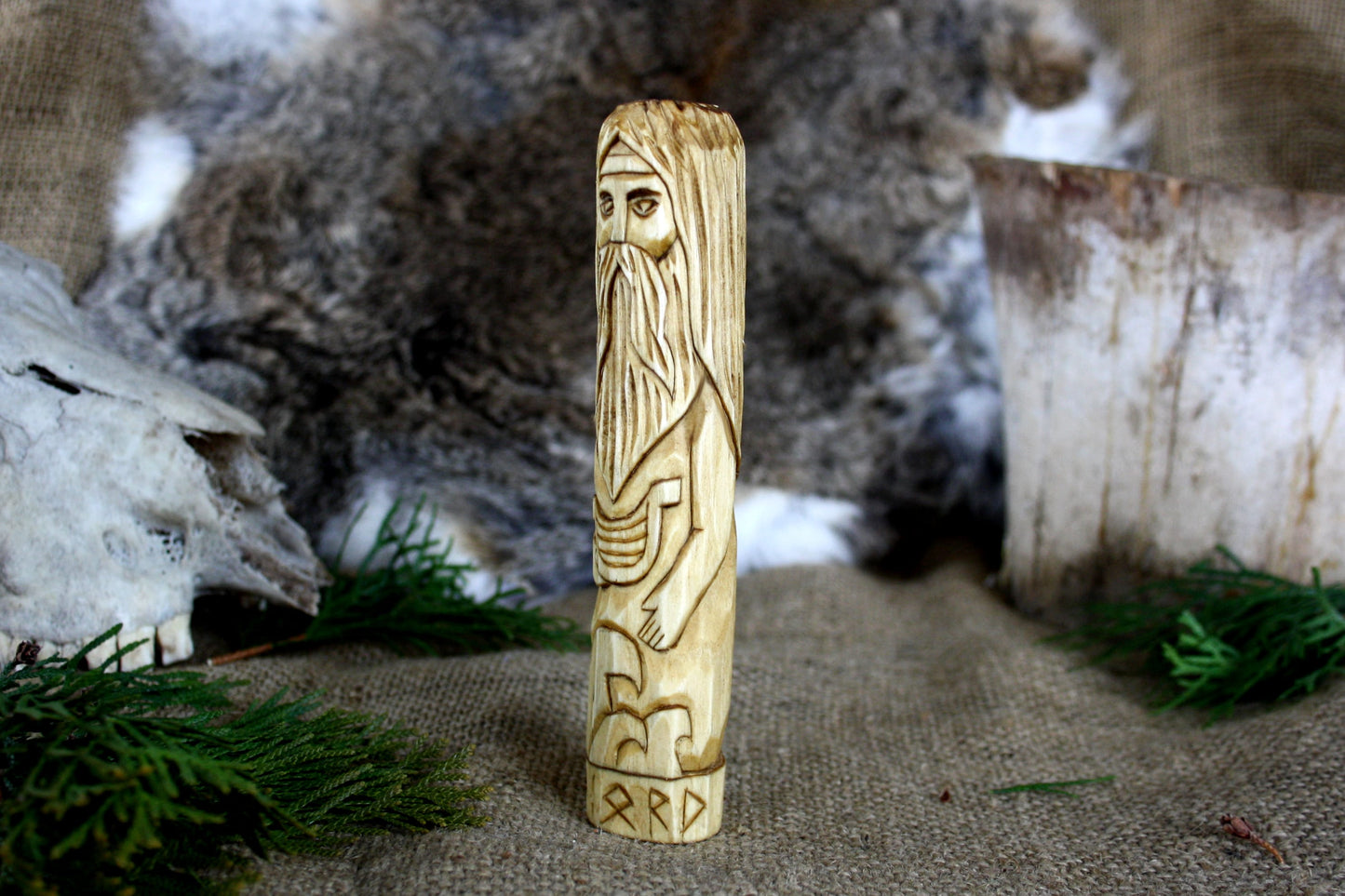 Wooden figurine of Norse God NJORD