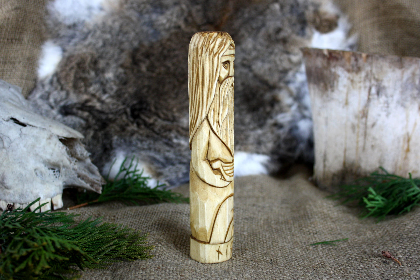 Wooden figurine of Norse God NJORD