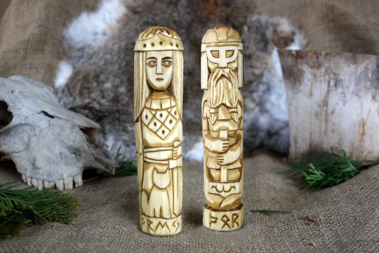 Norse Pantheon of gods. Big Scandinavian altar
