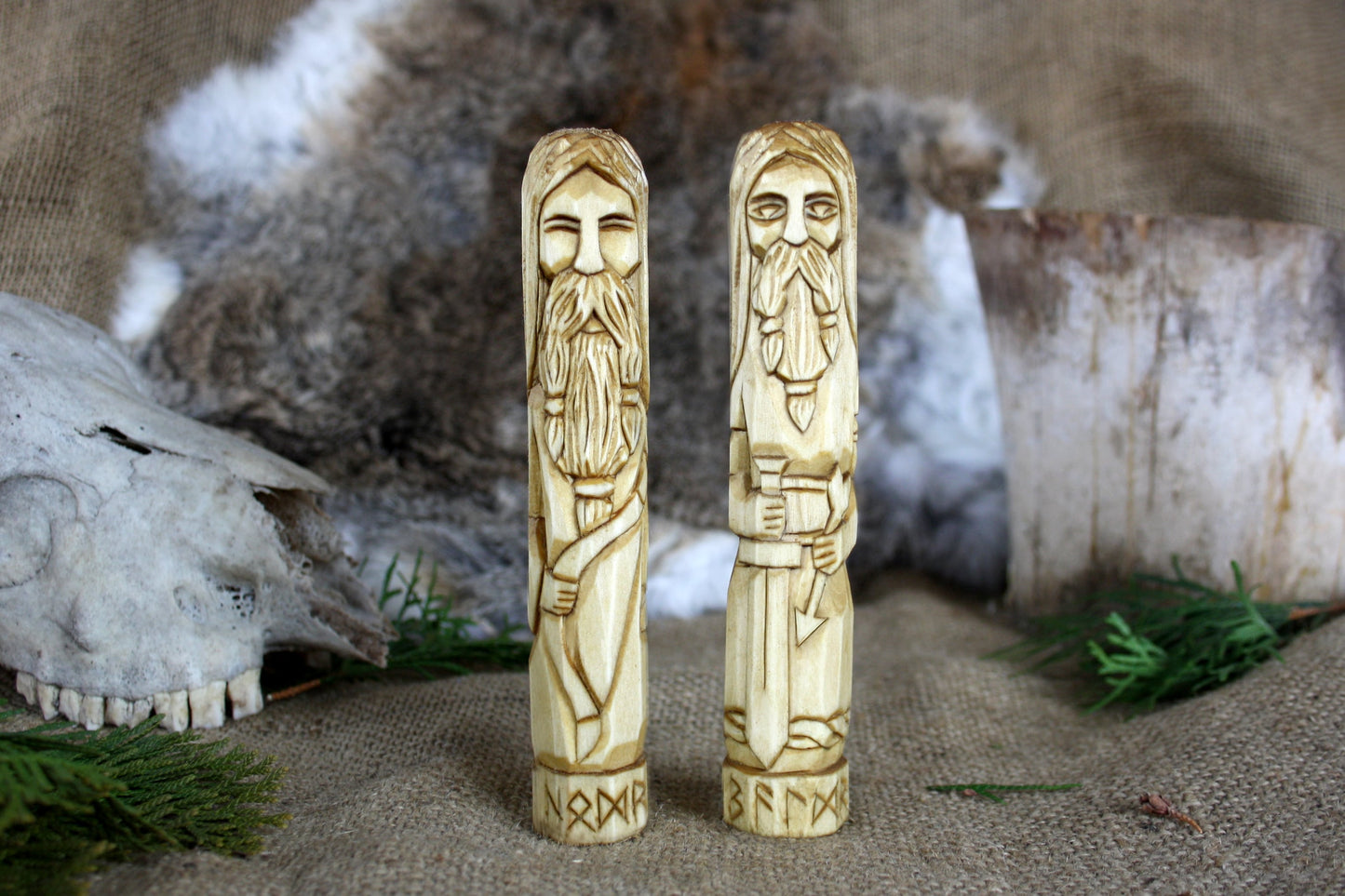 Norse Pantheon of gods. Big Scandinavian altar