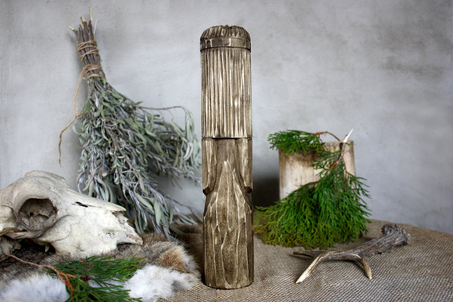 Wooden statue of main Slavic God ROD