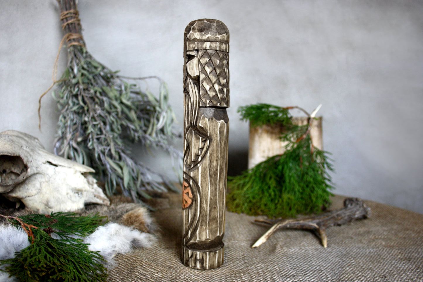 Wooden statue of Slavic God PERUN