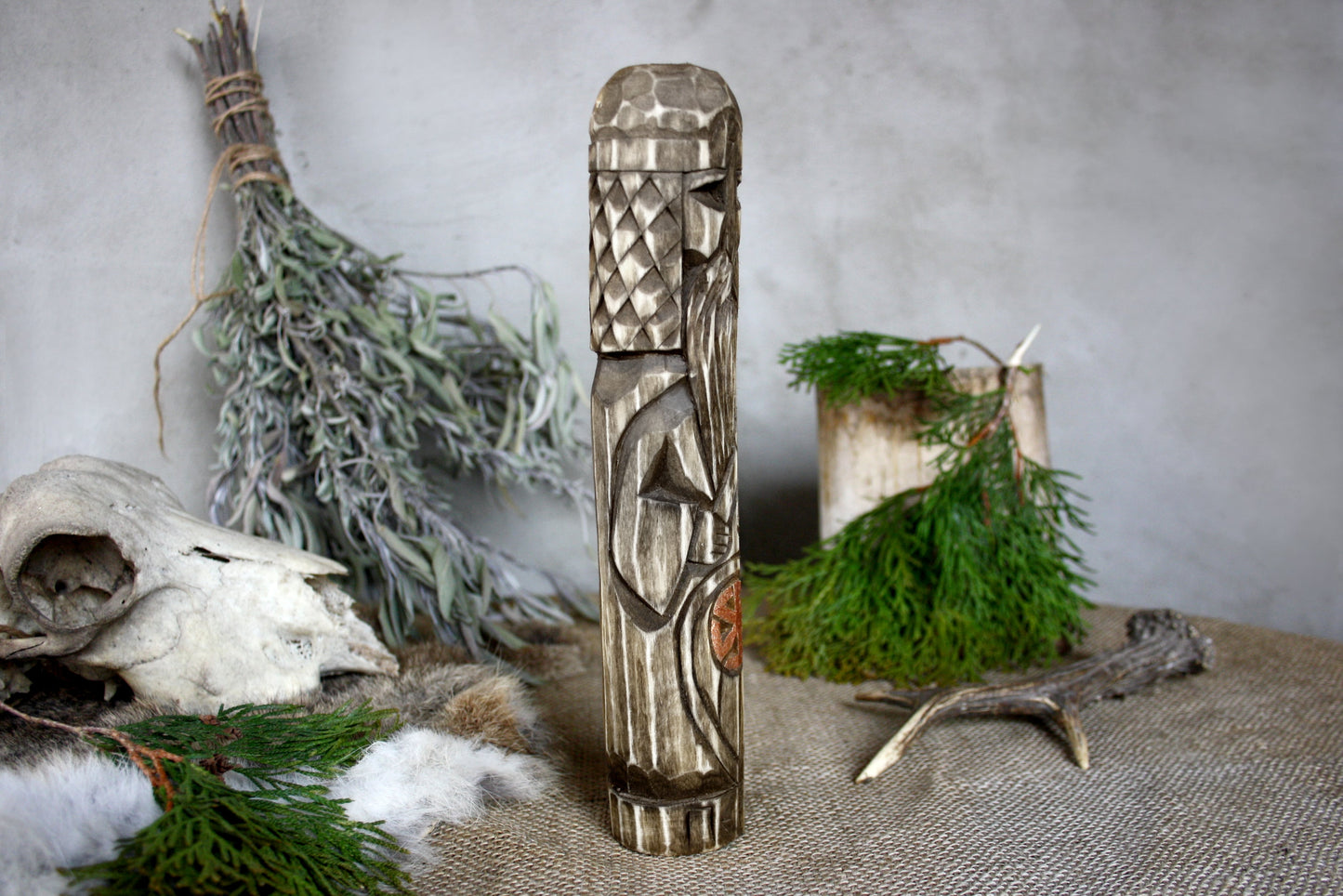Wooden statue of Slavic God PERUN