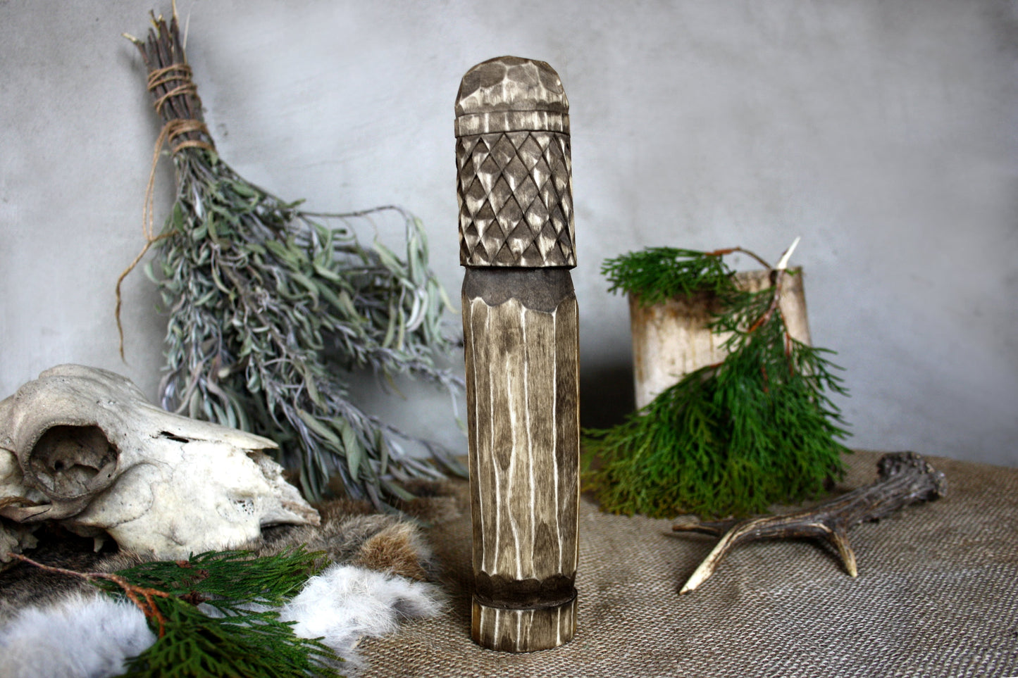 Wooden statue of Slavic God PERUN