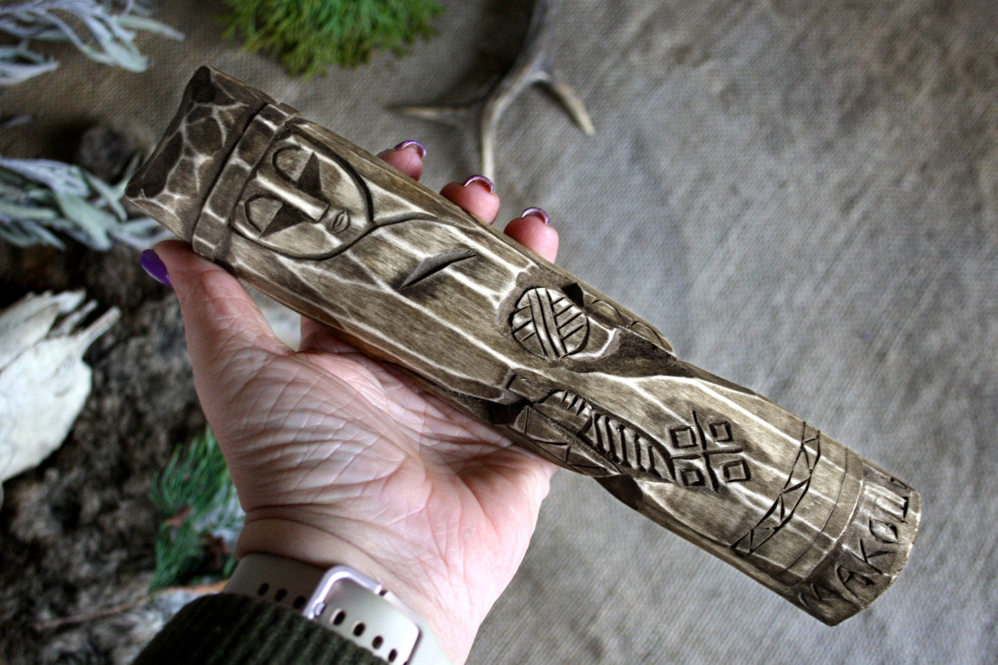 Wooden statue of Slavic Goddess MAKOSH