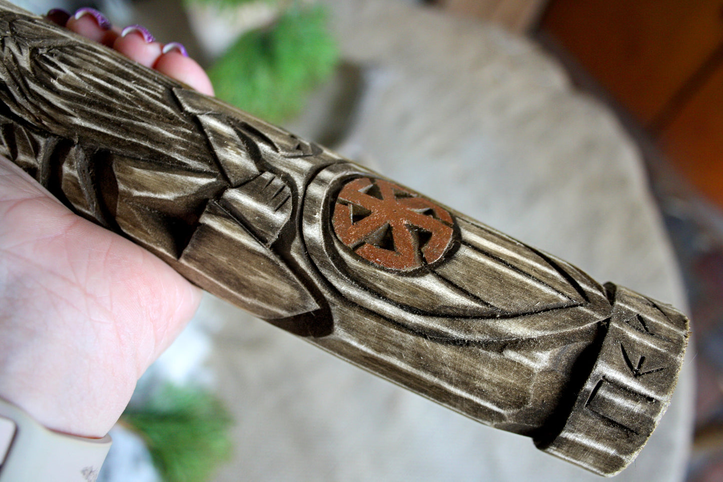 Wooden statue of Slavic God PERUN