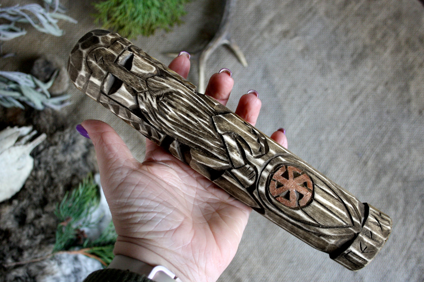 Wooden statue of Slavic God PERUN