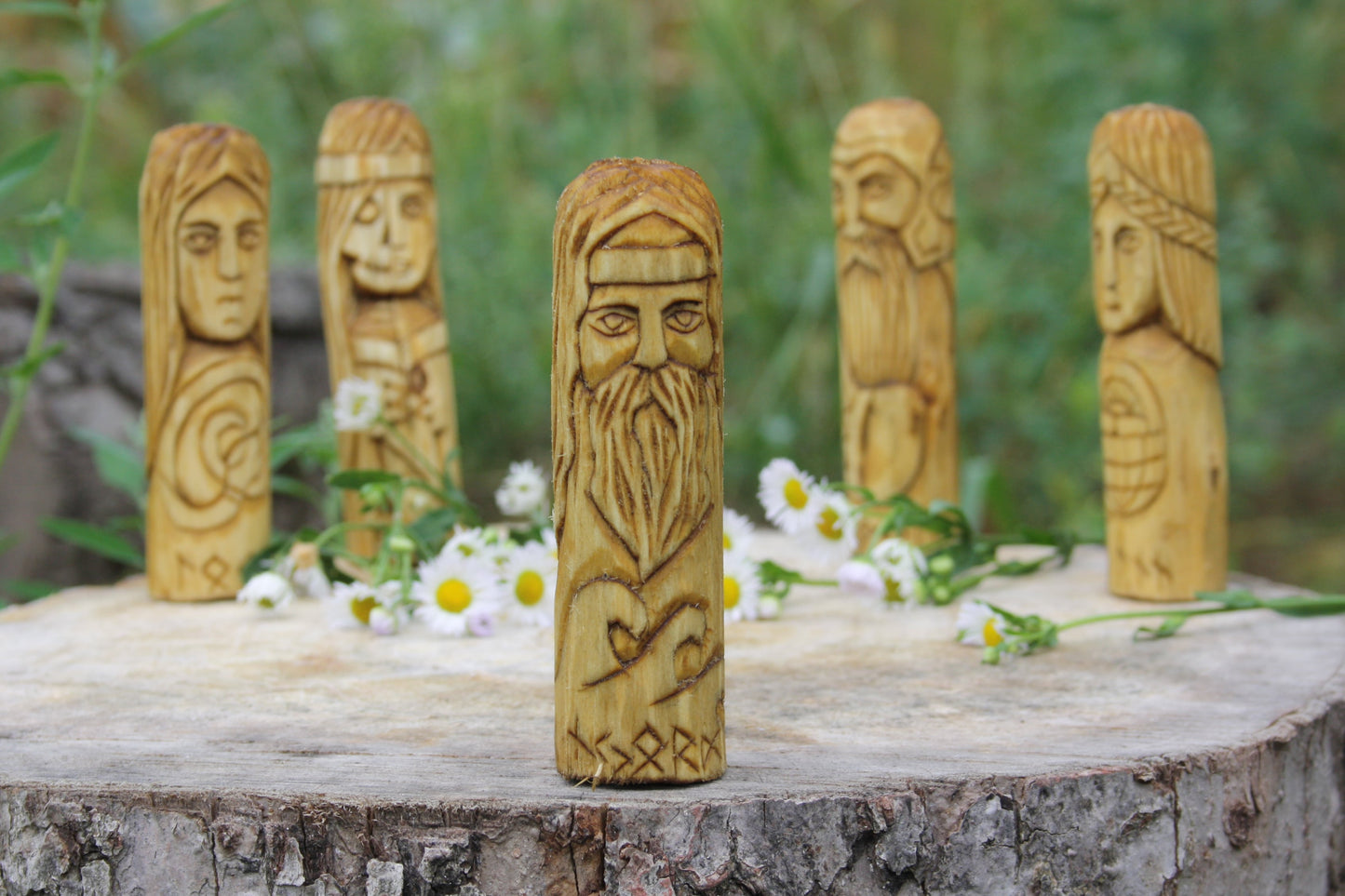 Small Wooden Altar of Norse Gods