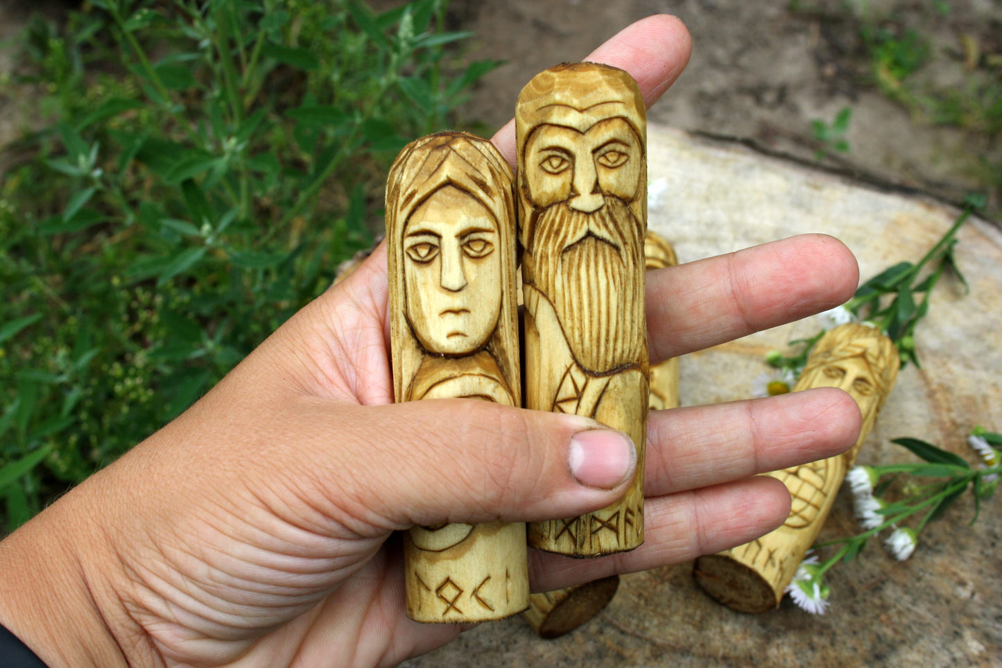 Small Wooden Altar of Norse Gods