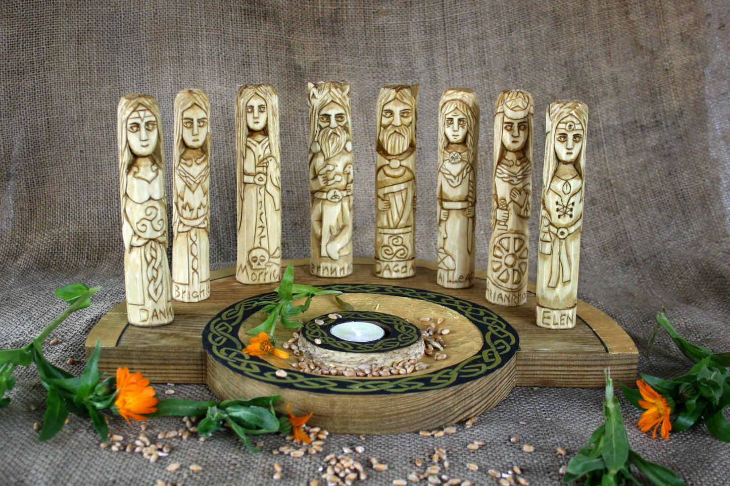 Set of Celtic deities with athar.