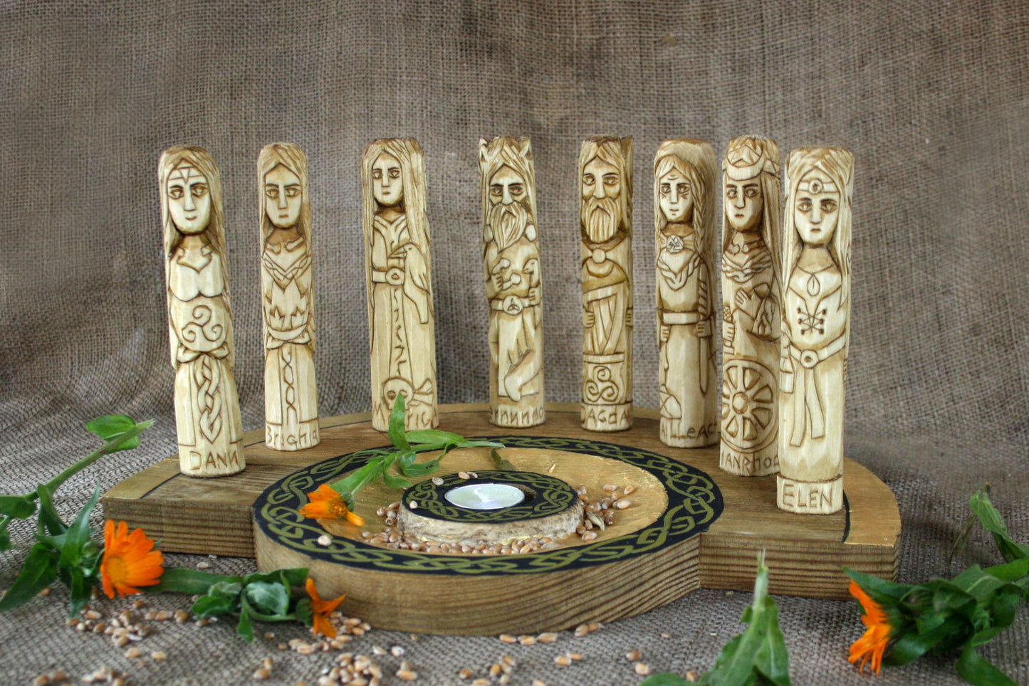 Set of Celtic deities with athar.