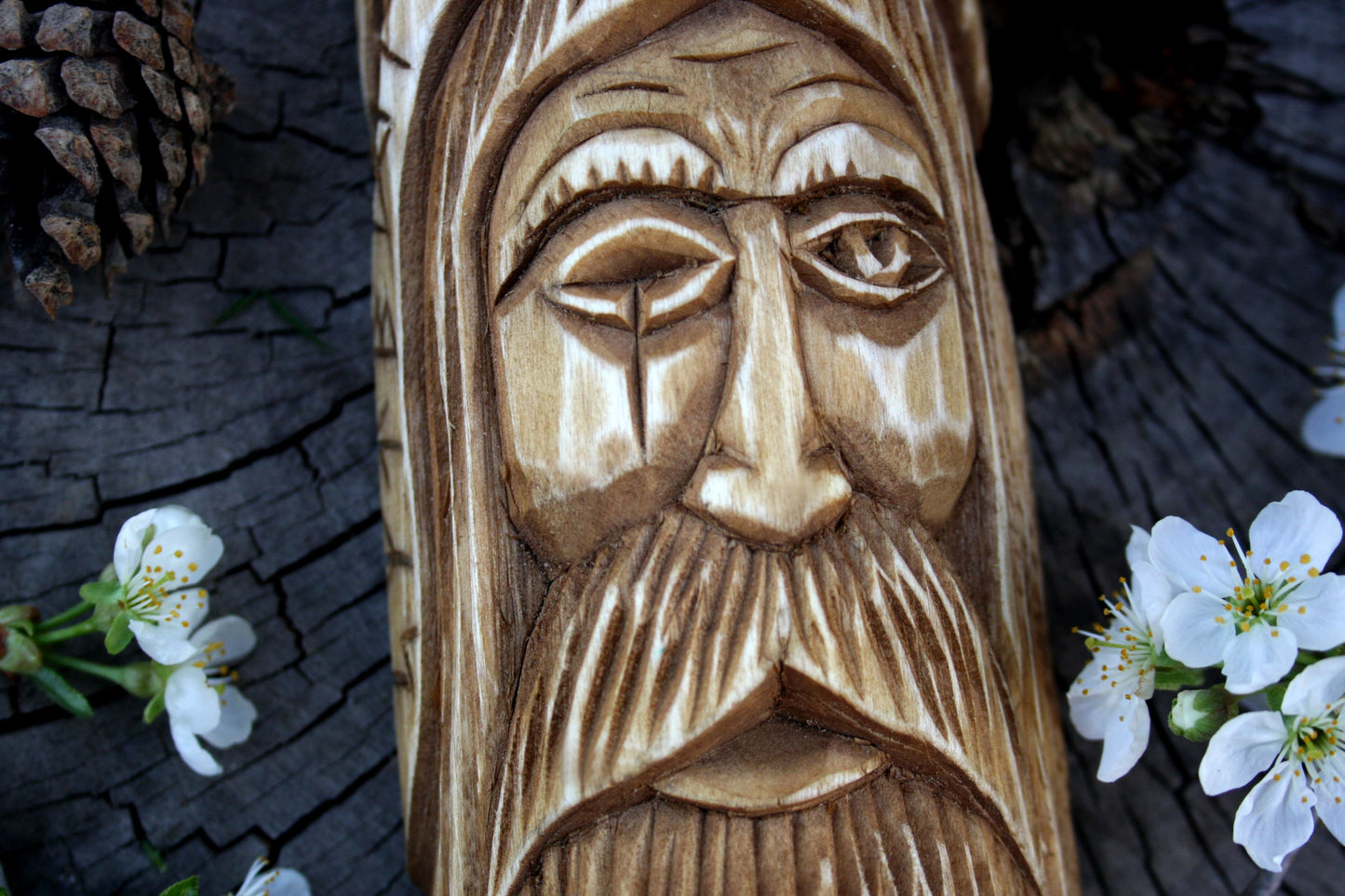 Wooden panel of Norse god ODIN