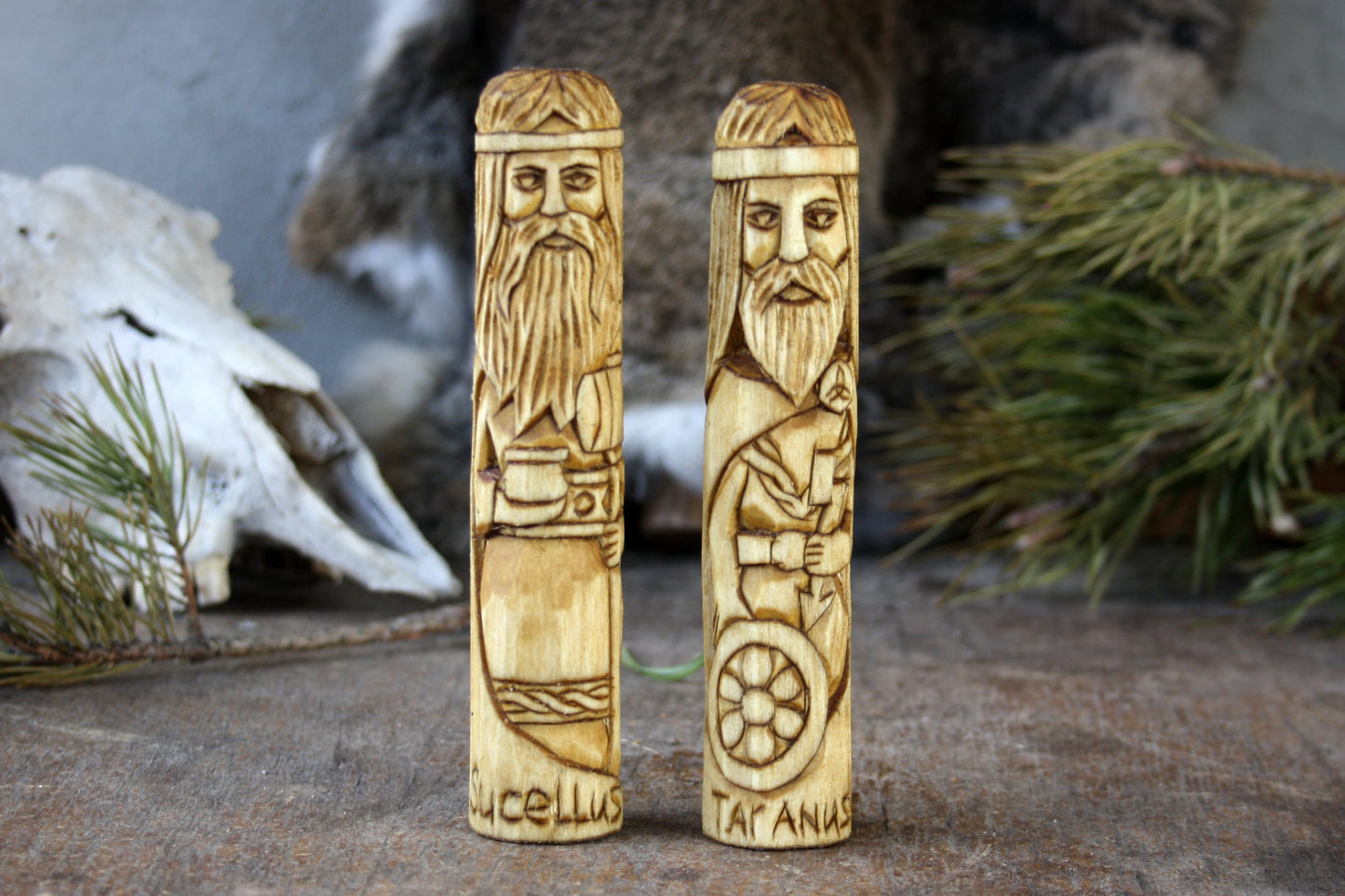 Wooden figurine of Celtic God TARANUS