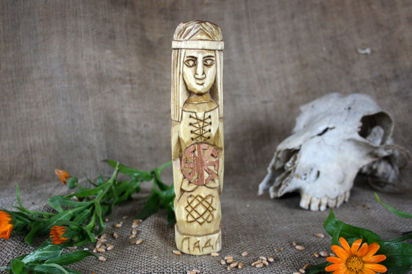 Hand carved figurine of the Slavic goddess Lada