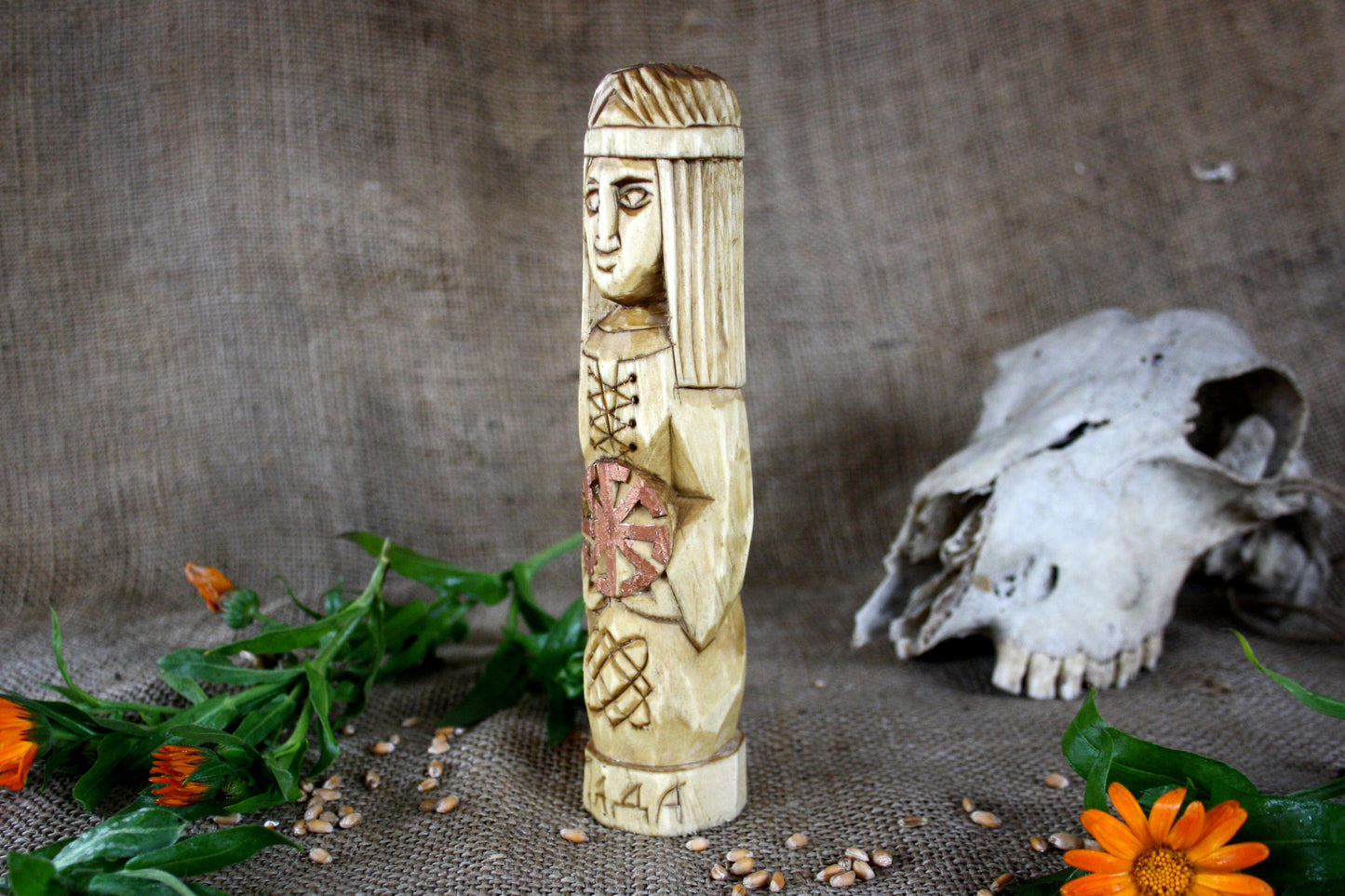 Hand carved figurine of the Slavic goddess Lada