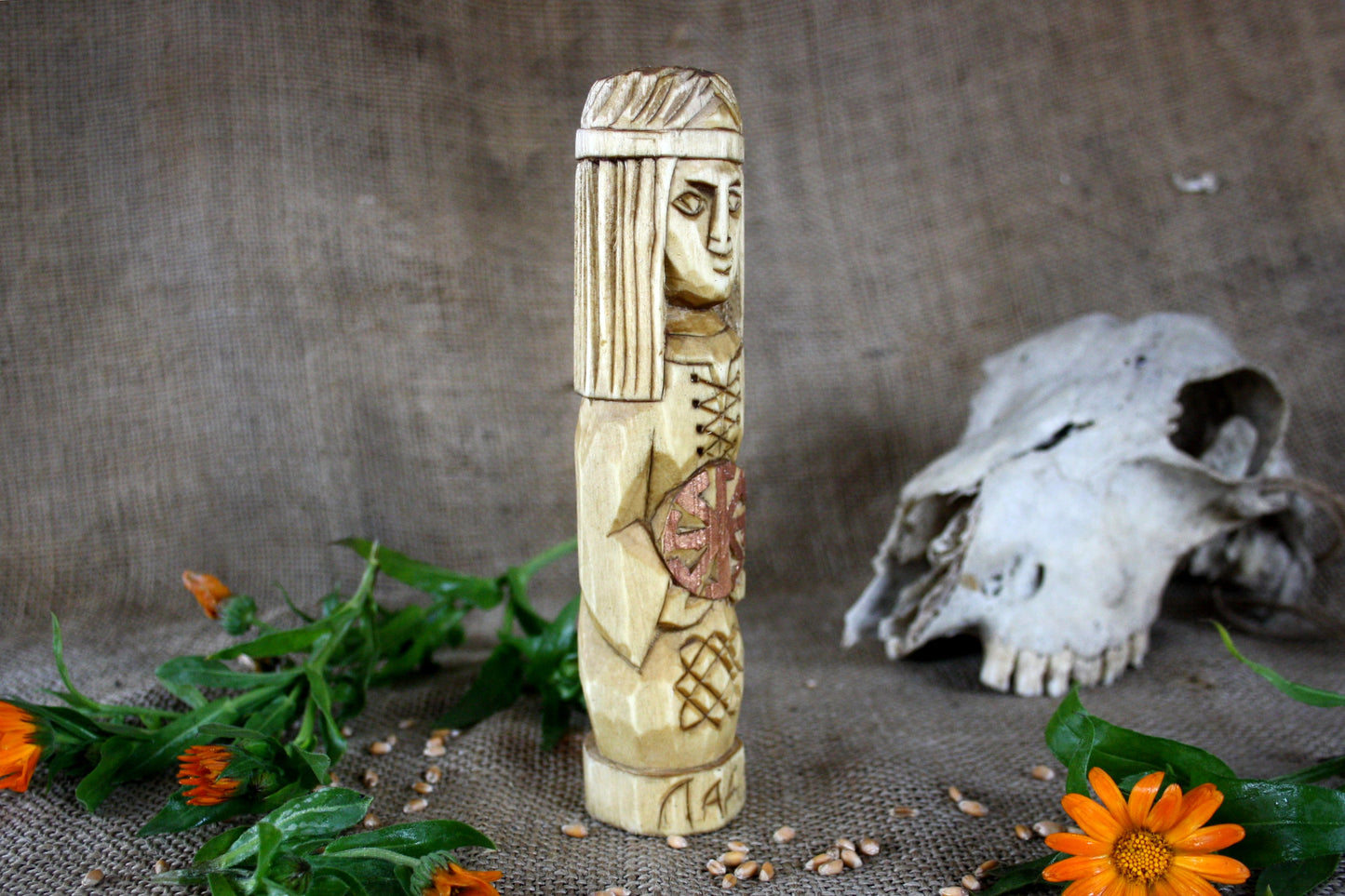 Hand carved figurine of the Slavic goddess Lada