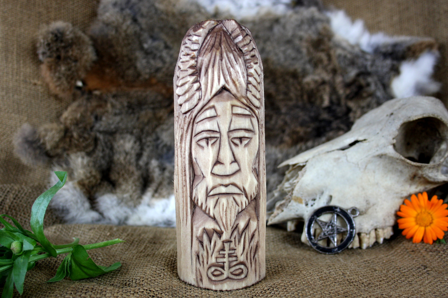 Wooden figurine for rituals of the king of hell LUCIFER
