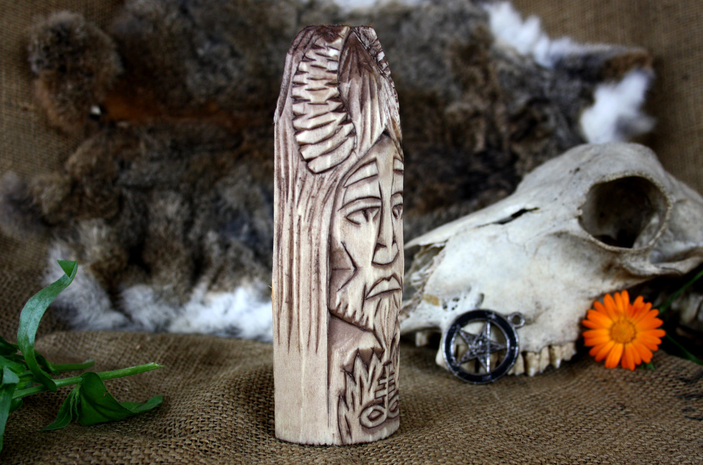 Wooden figurine for rituals of the king of hell LUCIFER
