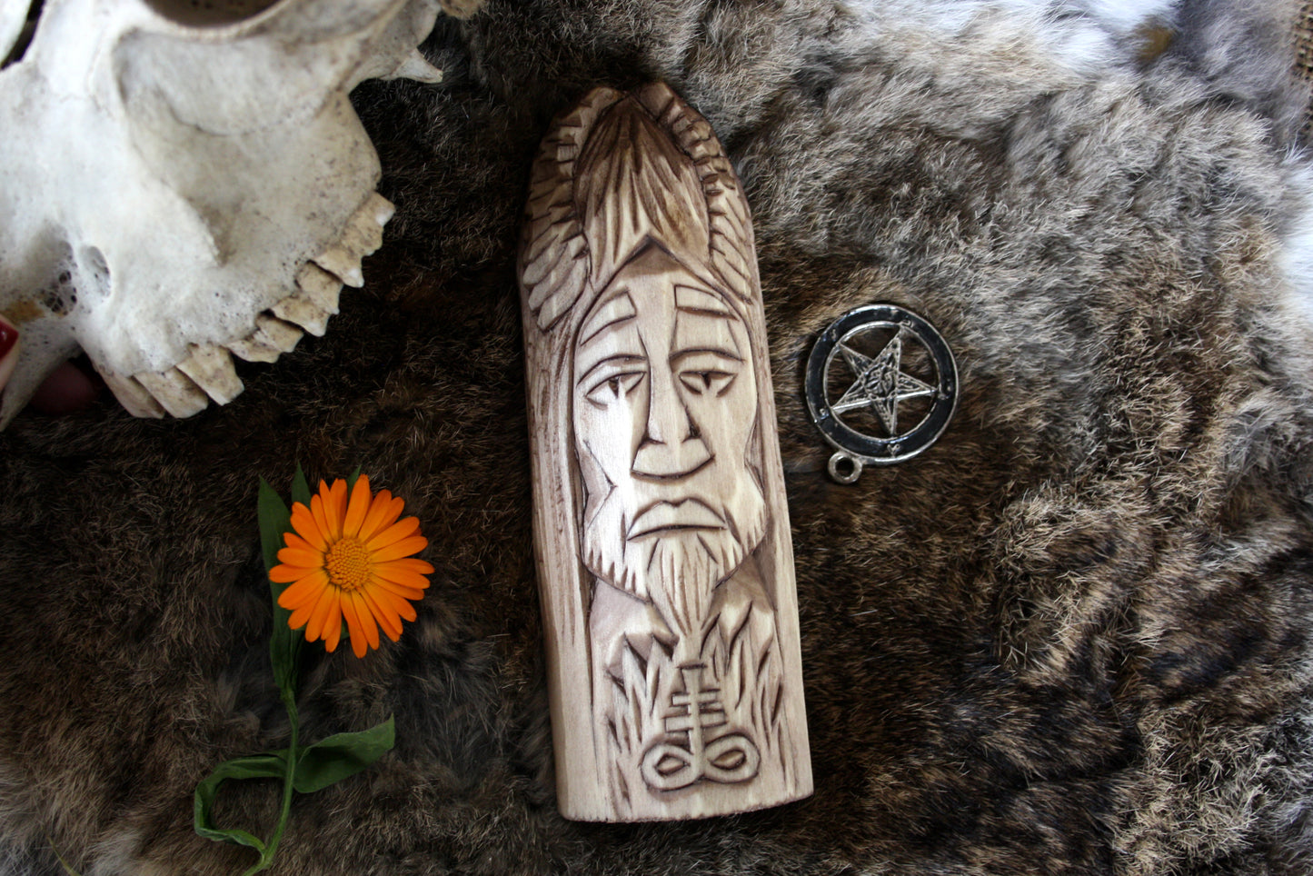 Wooden figurine for rituals of the king of hell LUCIFER