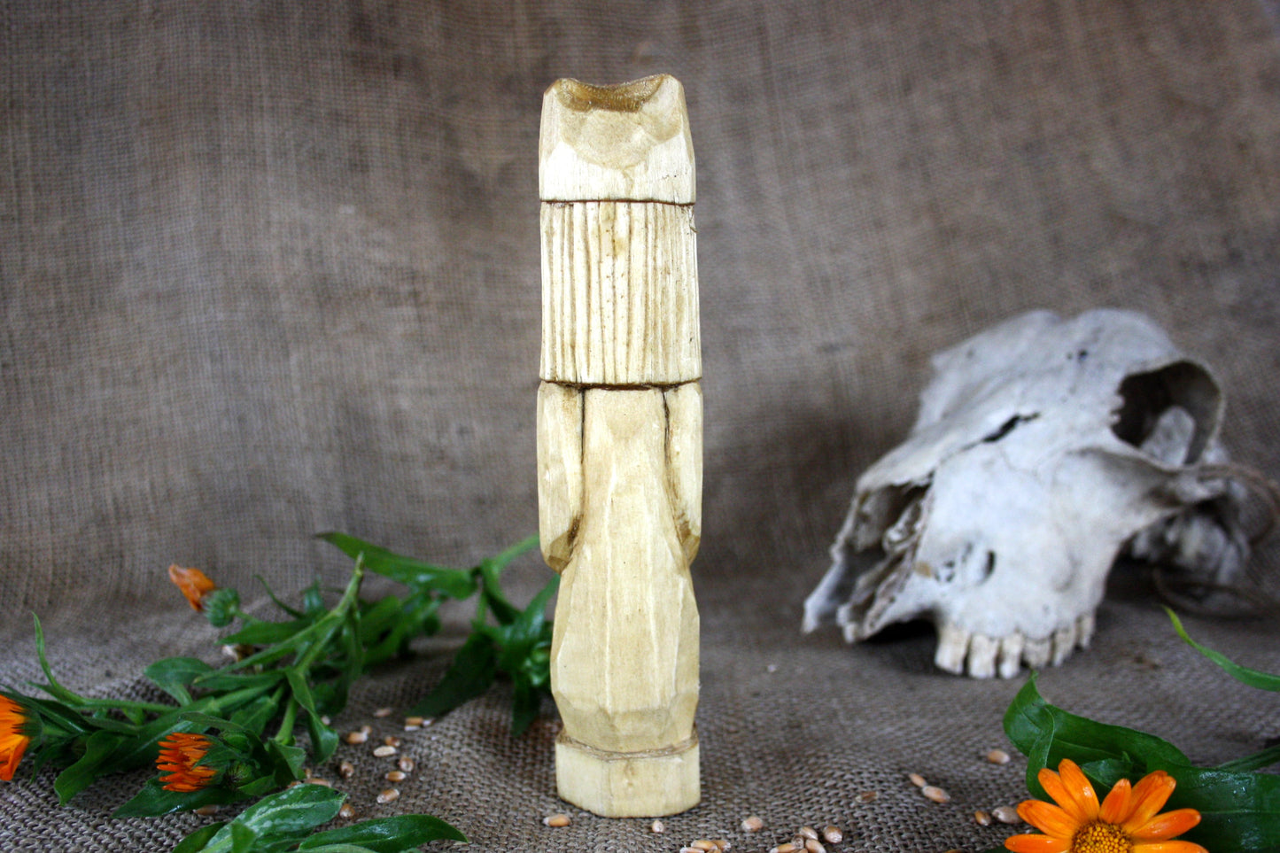 Hand carved figurine of the Slavic goddess Makosh