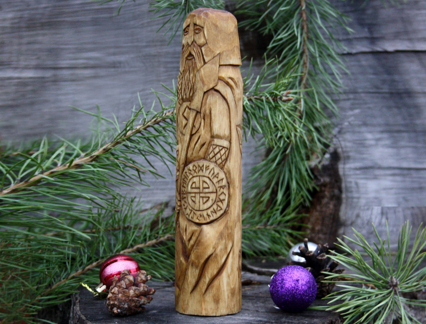 Odin wooden statue