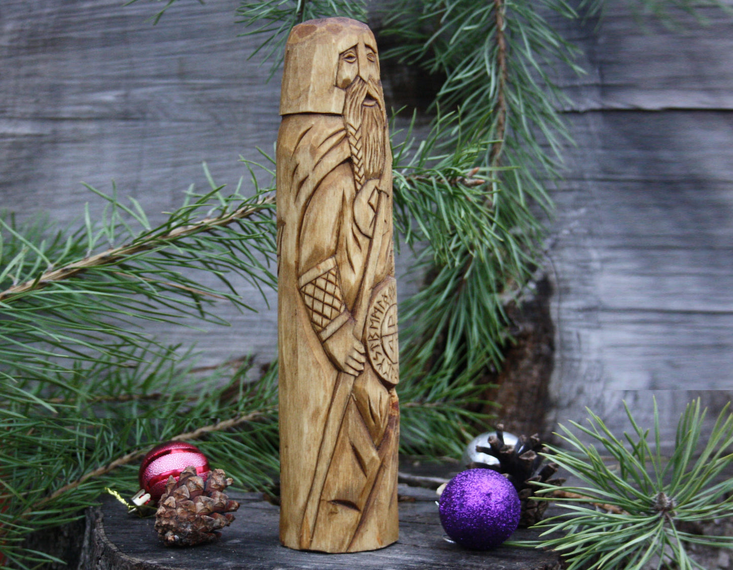 Odin wooden statue