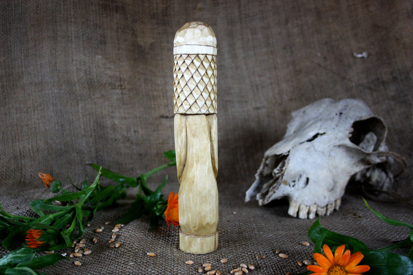 Hand carved figurine of the Slavic god Perun