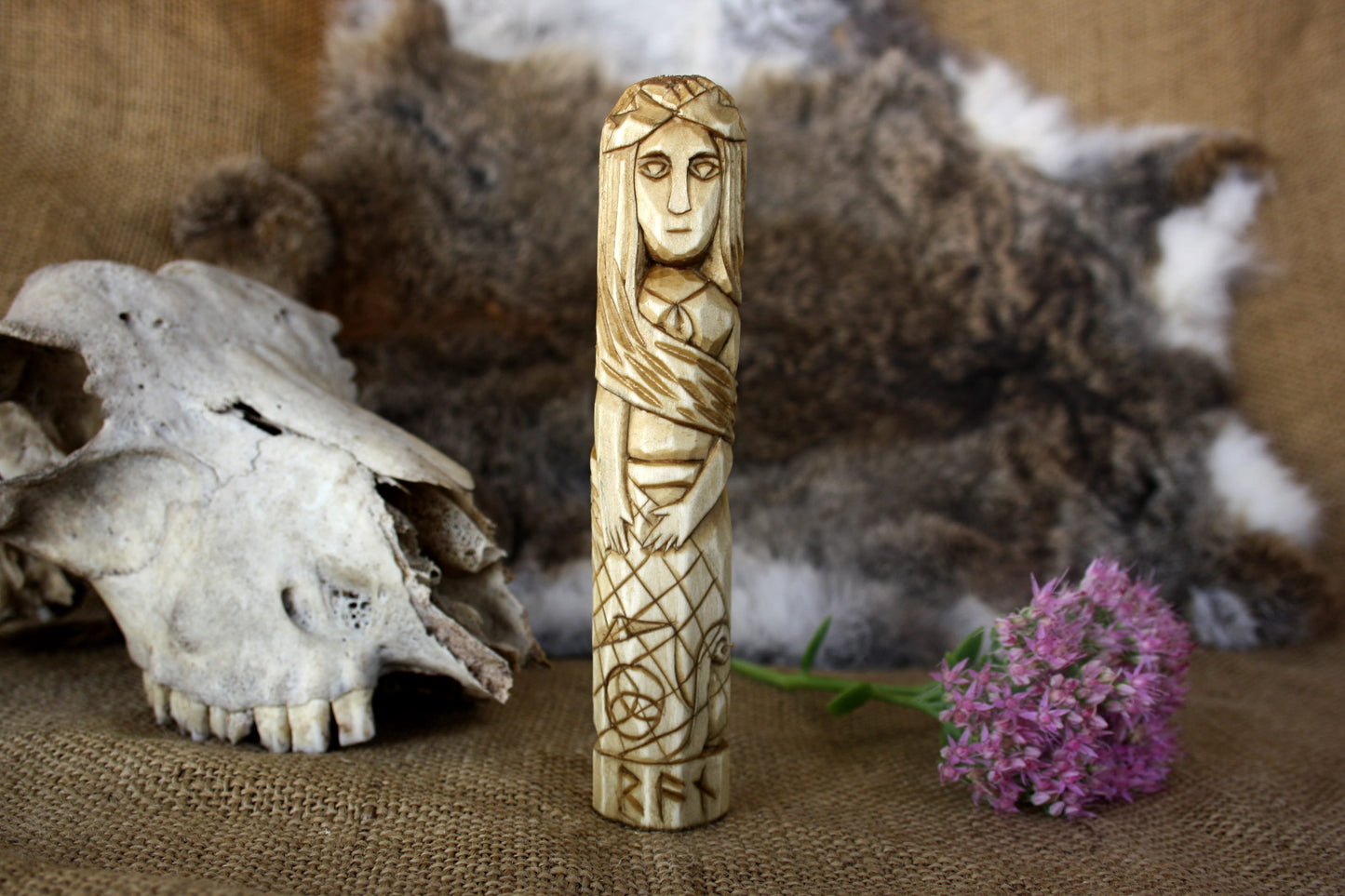 Wooden figurine of Norse Goddess RAN
