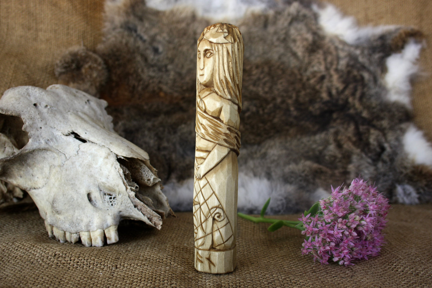 Wooden figurine of Norse Goddess RAN