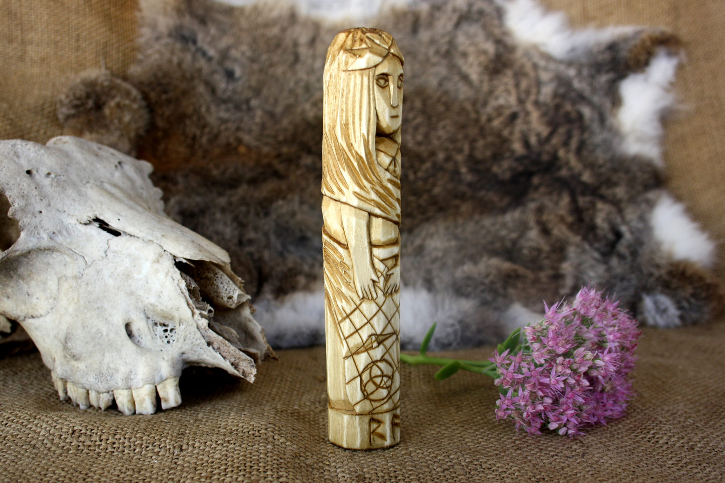 Wooden figurine of Norse Goddess RAN