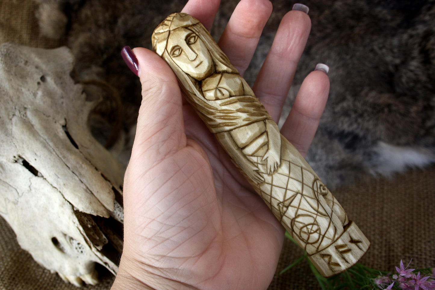 Wooden figurine of Norse Goddess RAN