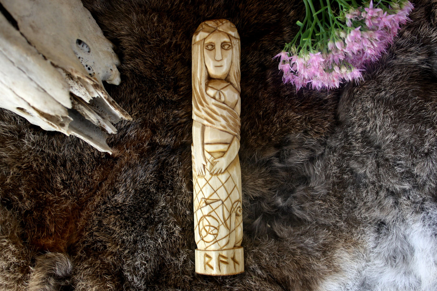 Wooden figurine of Norse Goddess RAN