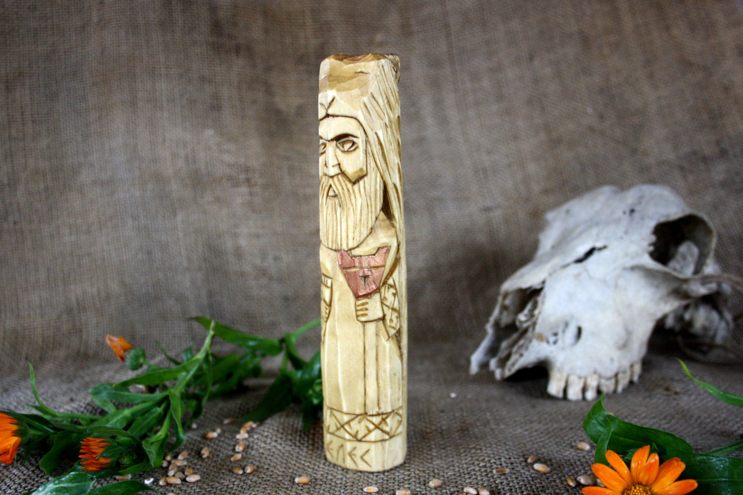 Hand carved figurine of the Slavic god Veles