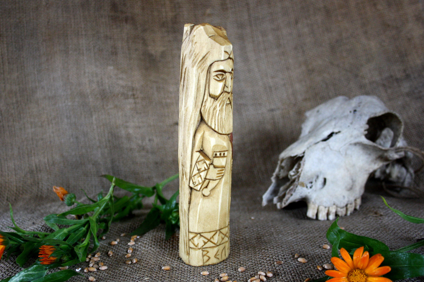 Hand carved figurine of the Slavic god Veles