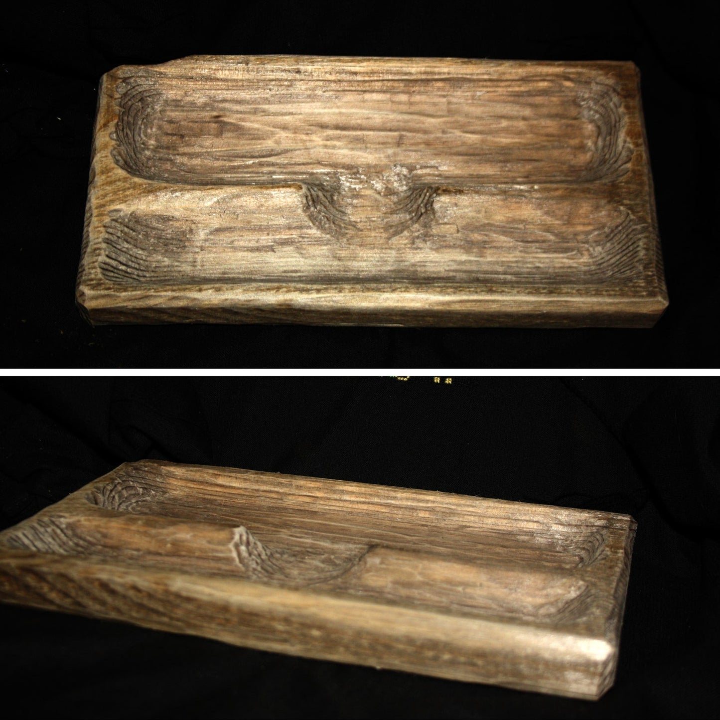 Handcrafted wooden altar base for Morana Veles and Chernobog Slavic idol set