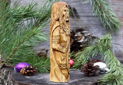 Norse god balder. big hand crafted wooden statue of balder. viking's god. celtic statues for sale