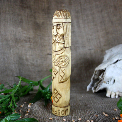 Dazhbog Slavic God Wooden Idol 18 cm | Hand Carved Linden Wood
