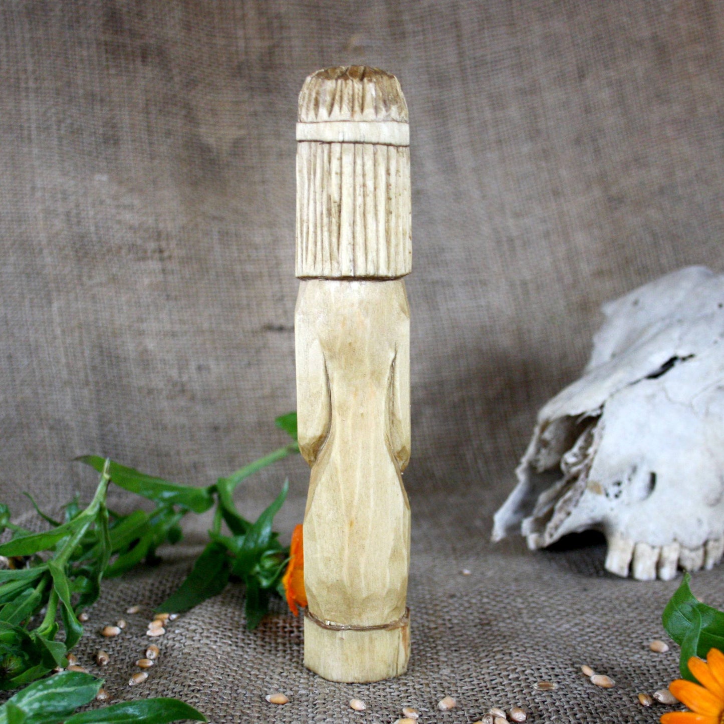 Dazhbog Slavic God Wooden Idol 18 cm | Hand Carved Linden Wood