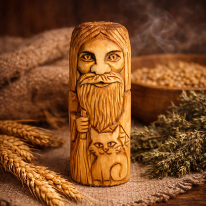 Domovoy house spirit figurine in cozy home setting