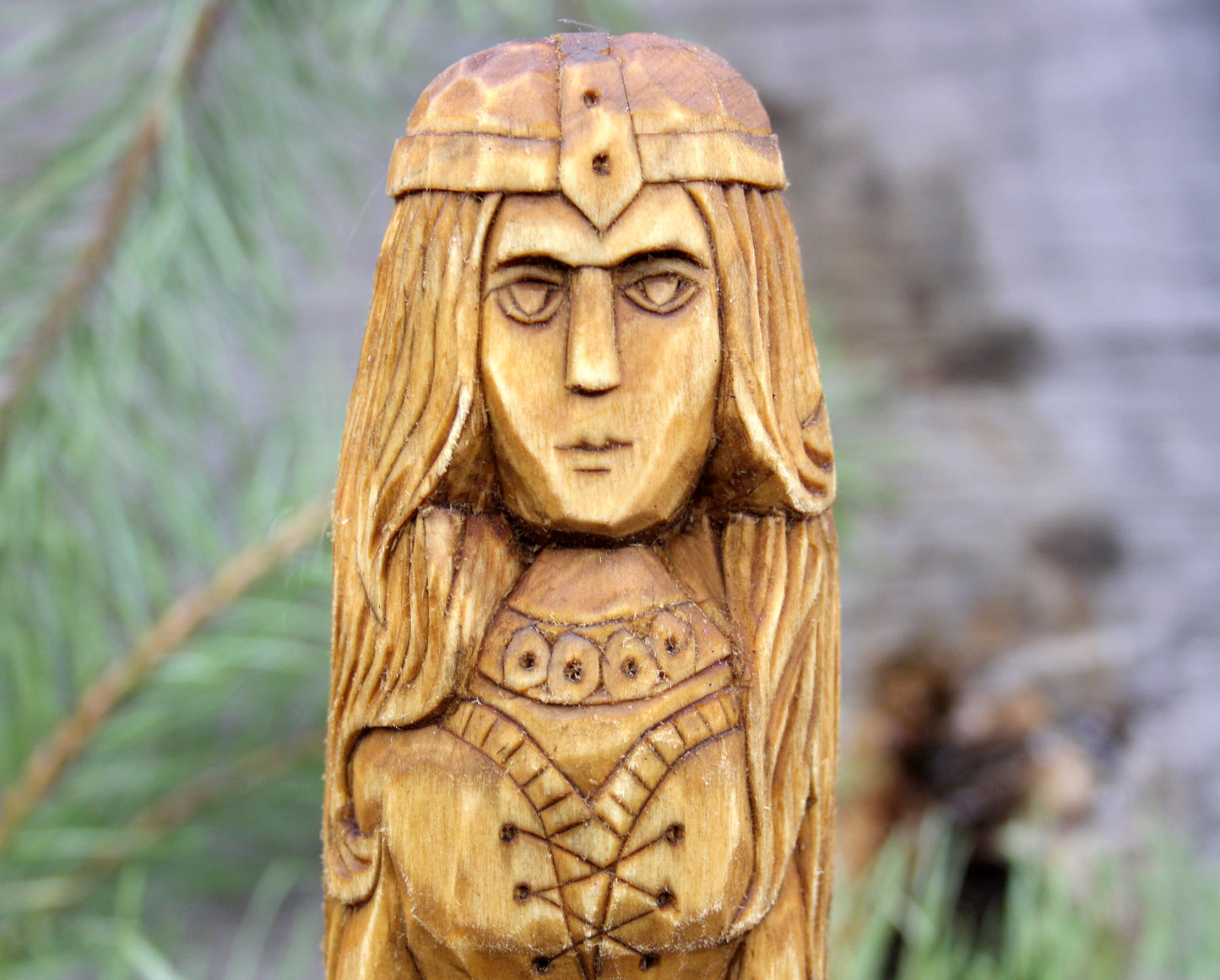 Freya wooden statue