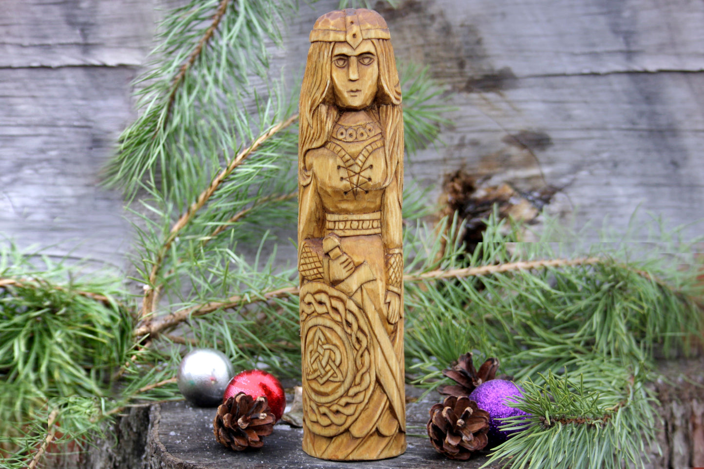 Freya wooden statue