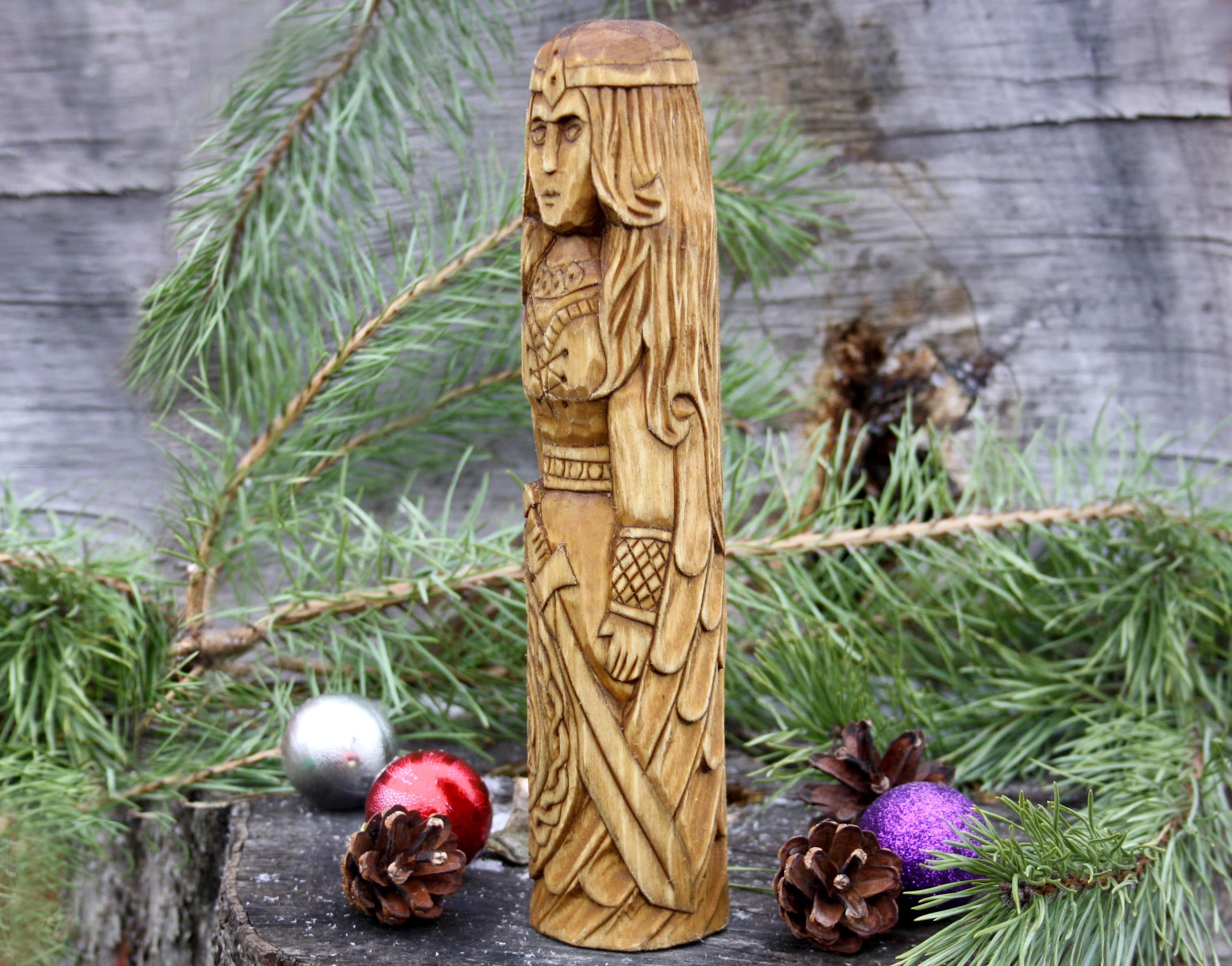 Freya wooden statue