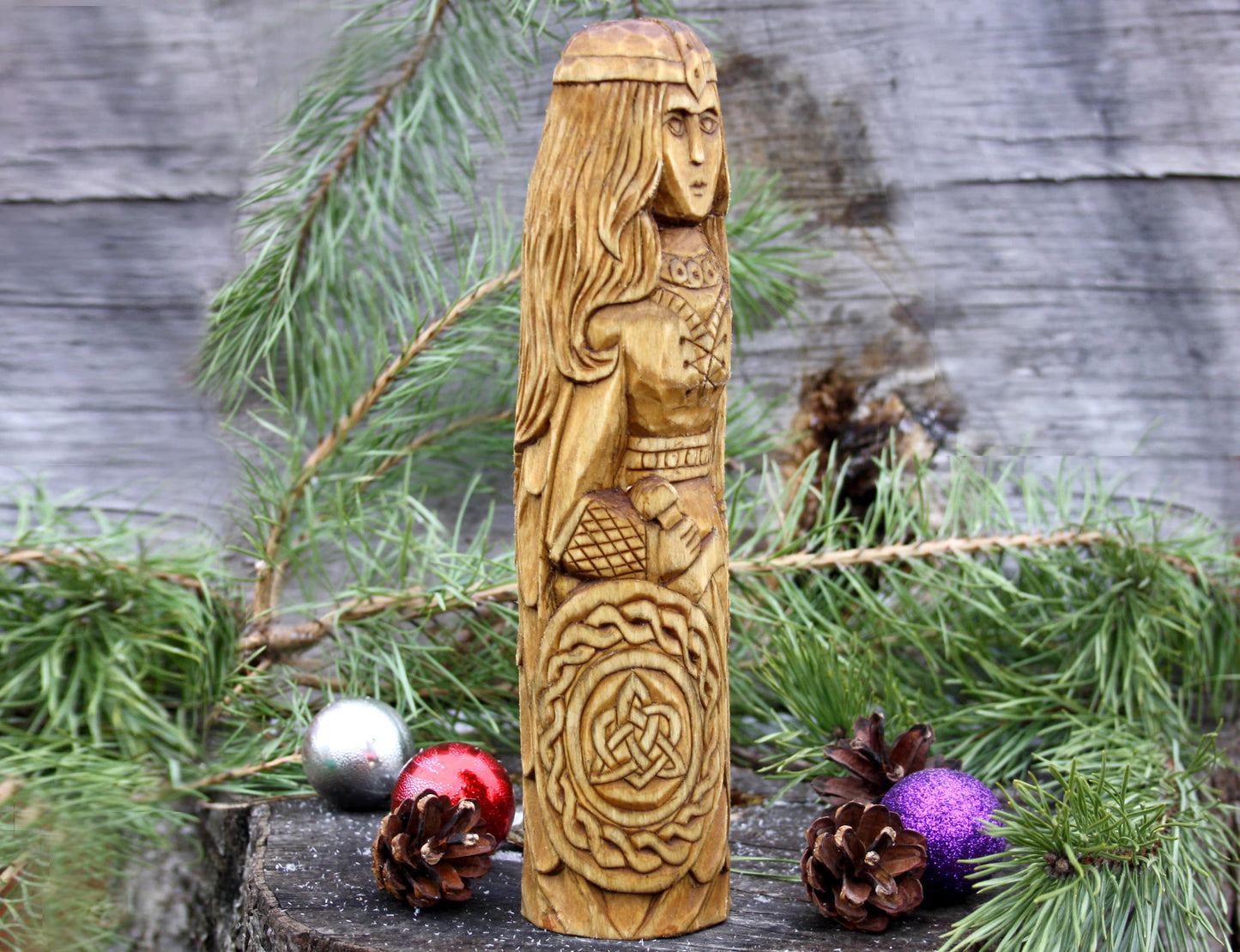 Freya wooden statue